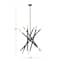 Black Metal 12 Light Chandelier with Suspension Rod 8" x 8" x 62"